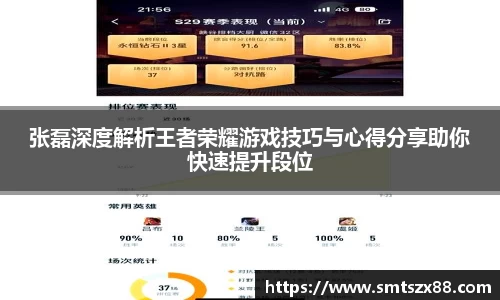 张磊深度解析王者荣耀游戏技巧与心得分享助你快速提升段位